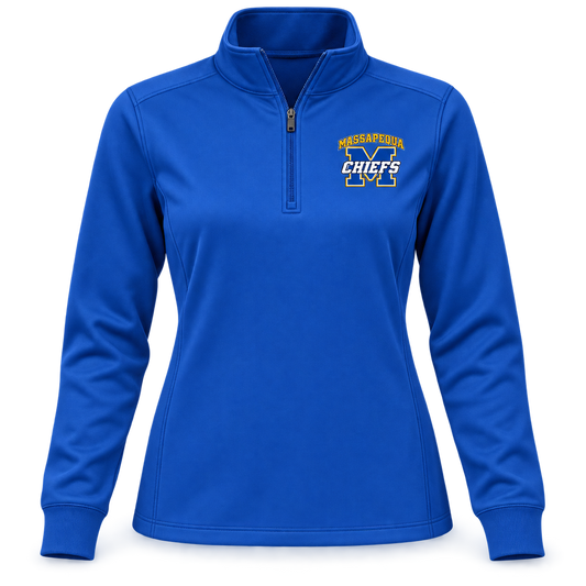 Massapequa Chiefs Women's Varsity M Quarter-Zip — Royal Blue