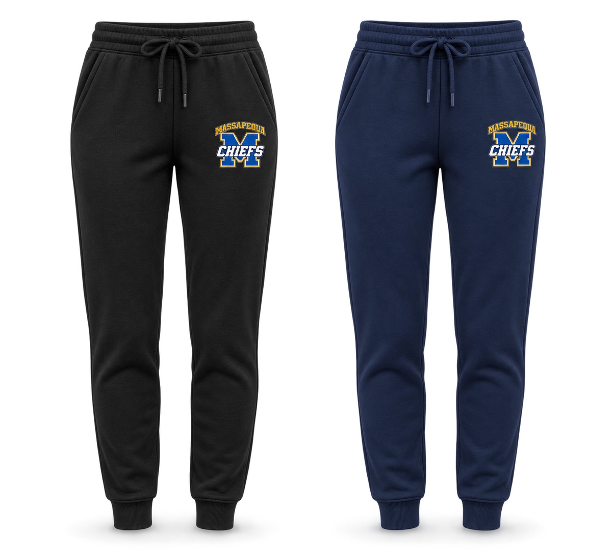 Massapequa Chiefs Women's Varsity M Joggers — Black, Navy