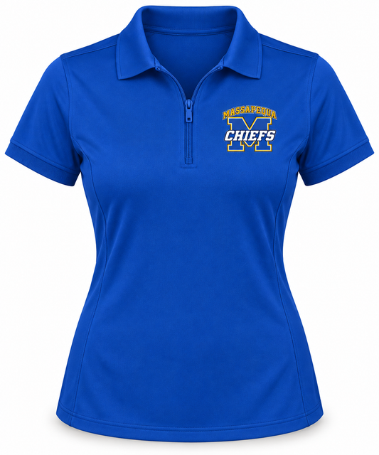 Massapequa Chiefs Women's Varsity M Polo — Royal Blue