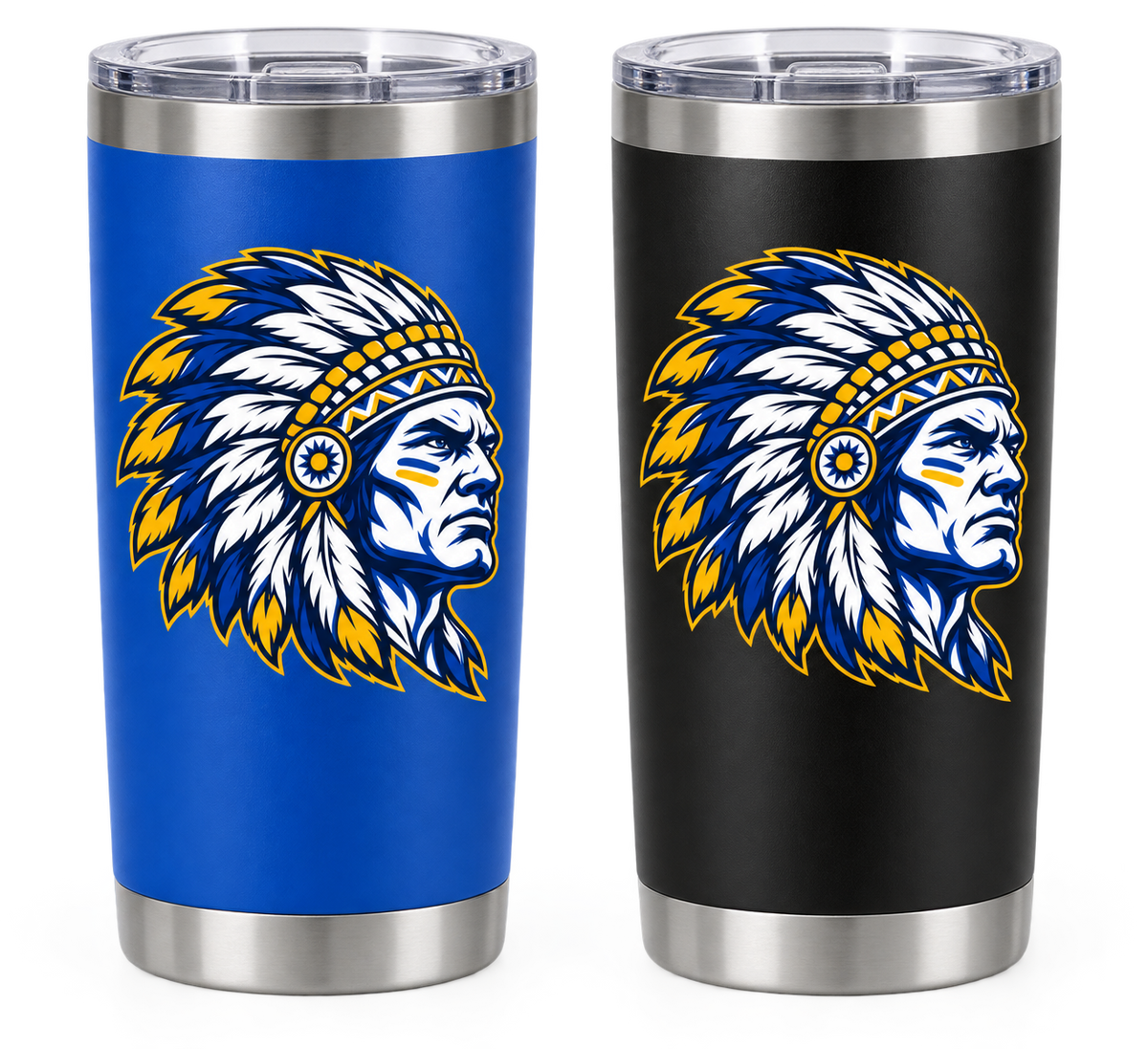Massapequa Chiefs Intensity Chief 20 oz Tumbler — Royal Blue, Black