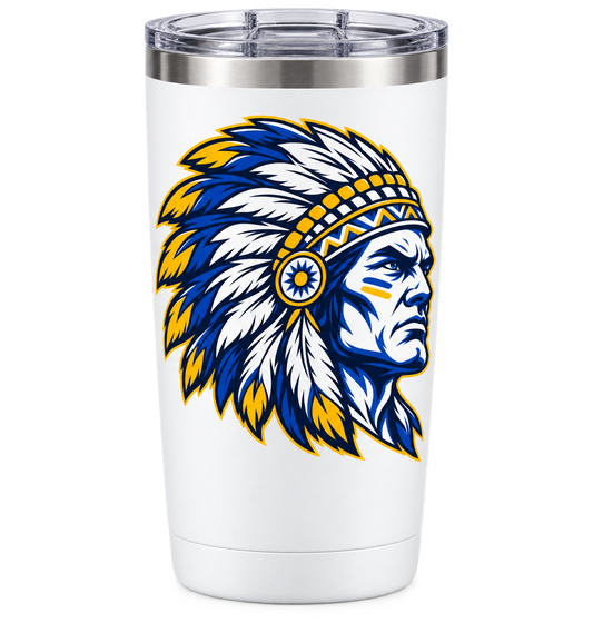 Massapequa Chiefs Intensity Chief 20 oz Tumbler — White