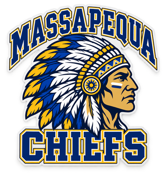 Massapequa Chiefs Heritage Crest Die-Cut Decal — Full Color