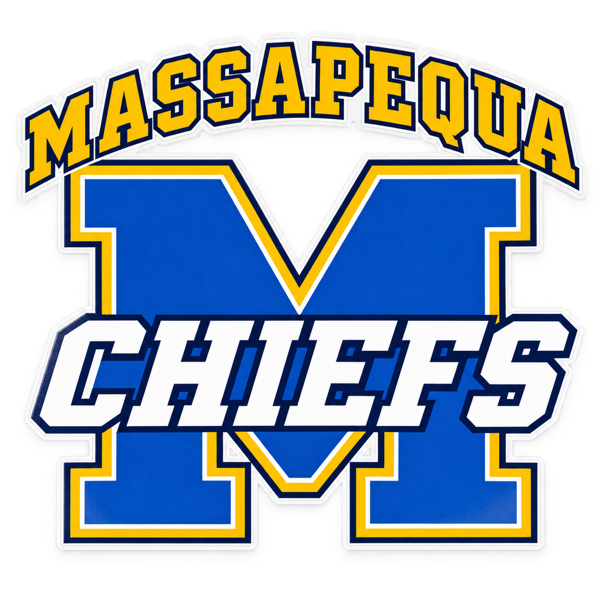 Massapequa Chiefs Varsity M Window Decal — Full Color