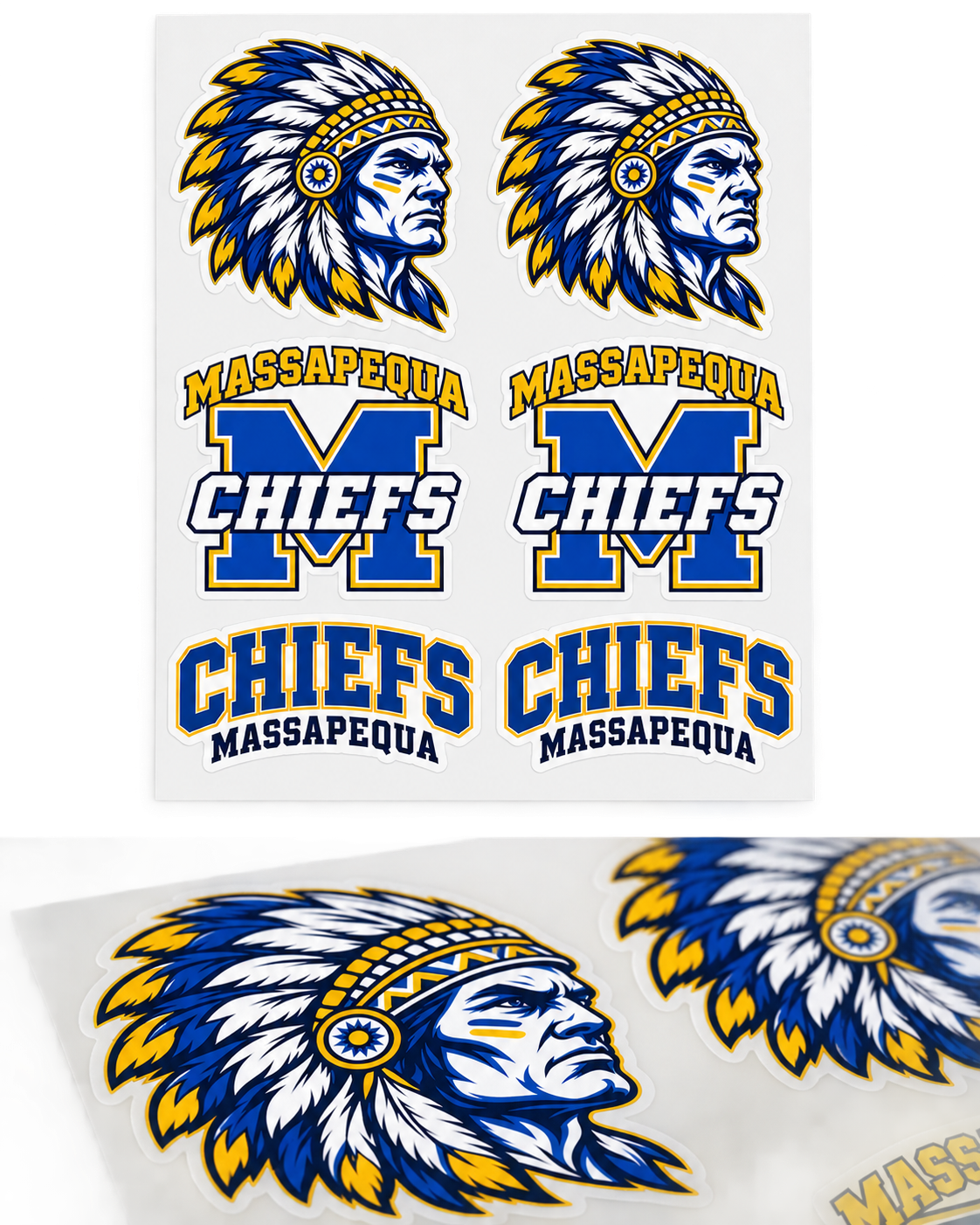 Massapequa Chiefs Sticker Pack — detail view