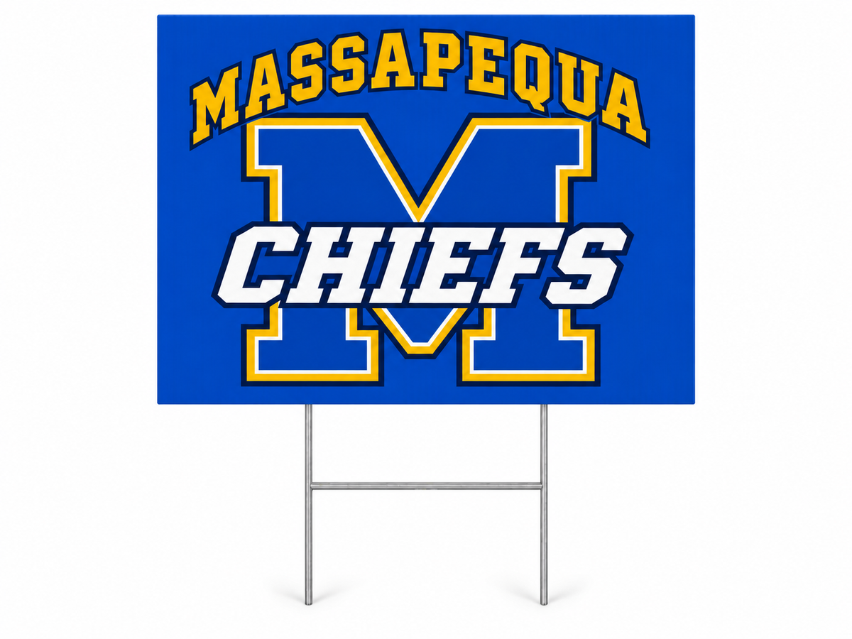 Massapequa Chiefs Varsity M Yard Sign — Royal Blue