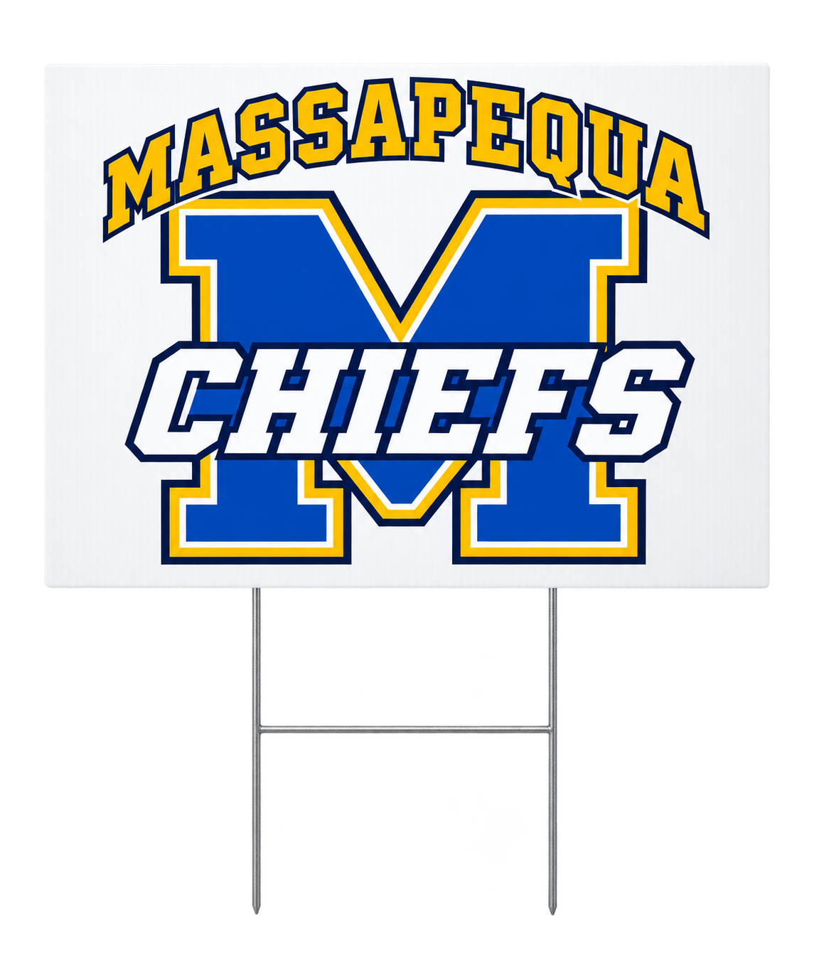 Massapequa Chiefs Varsity M Yard Sign — White