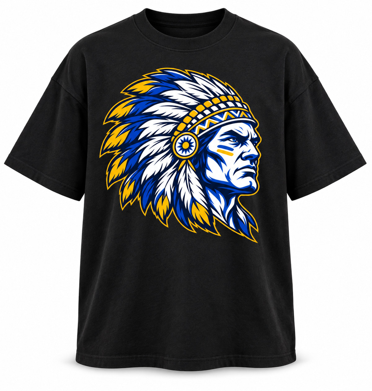 Massapequa Chiefs Intensity Oversized Tee — Black