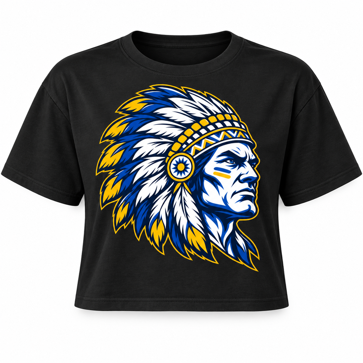Massapequa Chiefs Intensity Crop Tee — Black