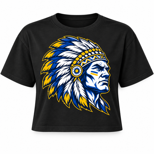 Massapequa Chiefs Intensity Crop Tee — Black