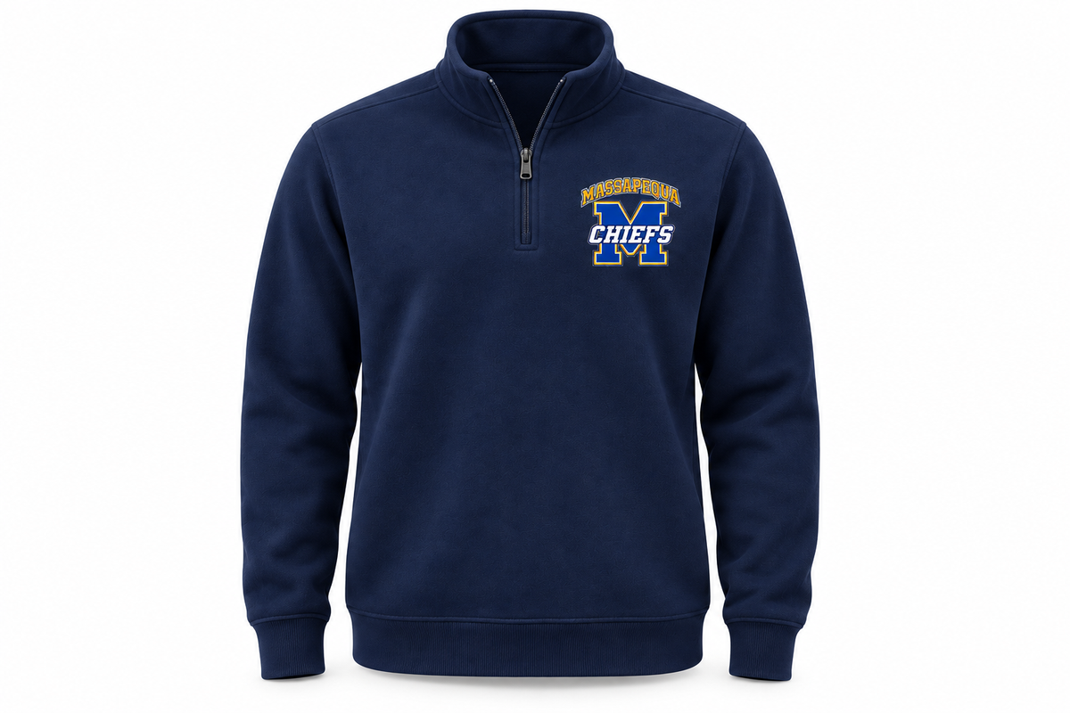 Massapequa Chiefs Varsity M Quarter-Zip Pullover — Navy