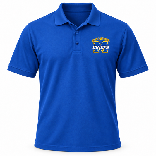 Massapequa Chiefs Varsity M Polo Shirt — Royal Blue