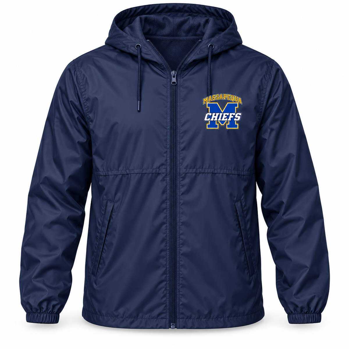 Massapequa Chiefs Varsity M Windbreaker — Navy