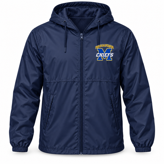 Massapequa Chiefs Varsity M Windbreaker — Navy