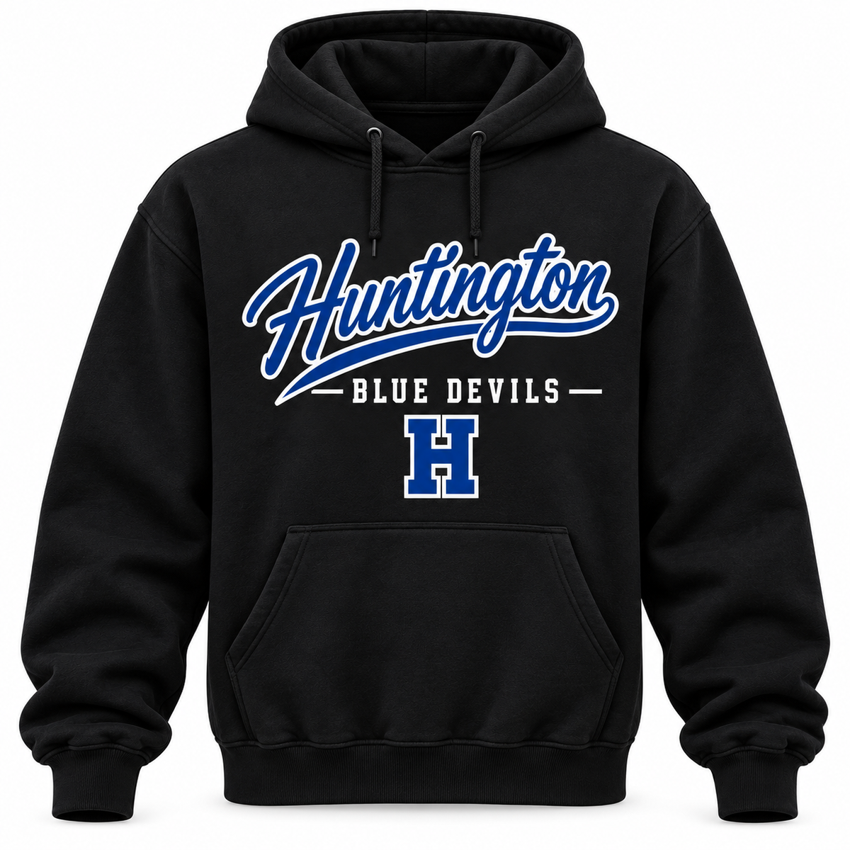 Huntington Blue Devils Men's Heritage Script Hoodie - Black front
