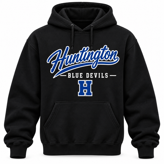 Huntington Blue Devils Men's Heritage Script Hoodie - Black front