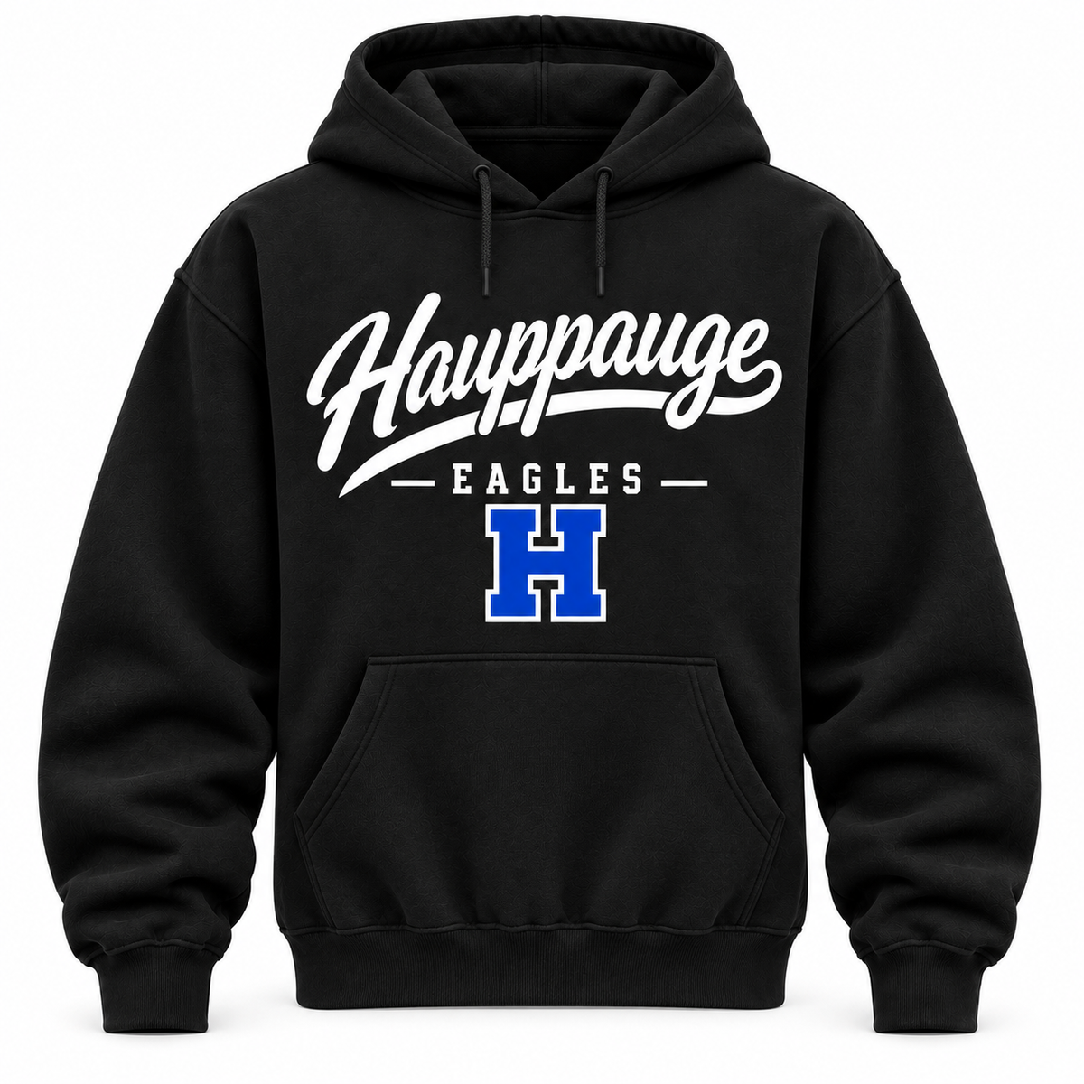Hauppauge Eagles Men's Heritage Script Hoodie - Black front