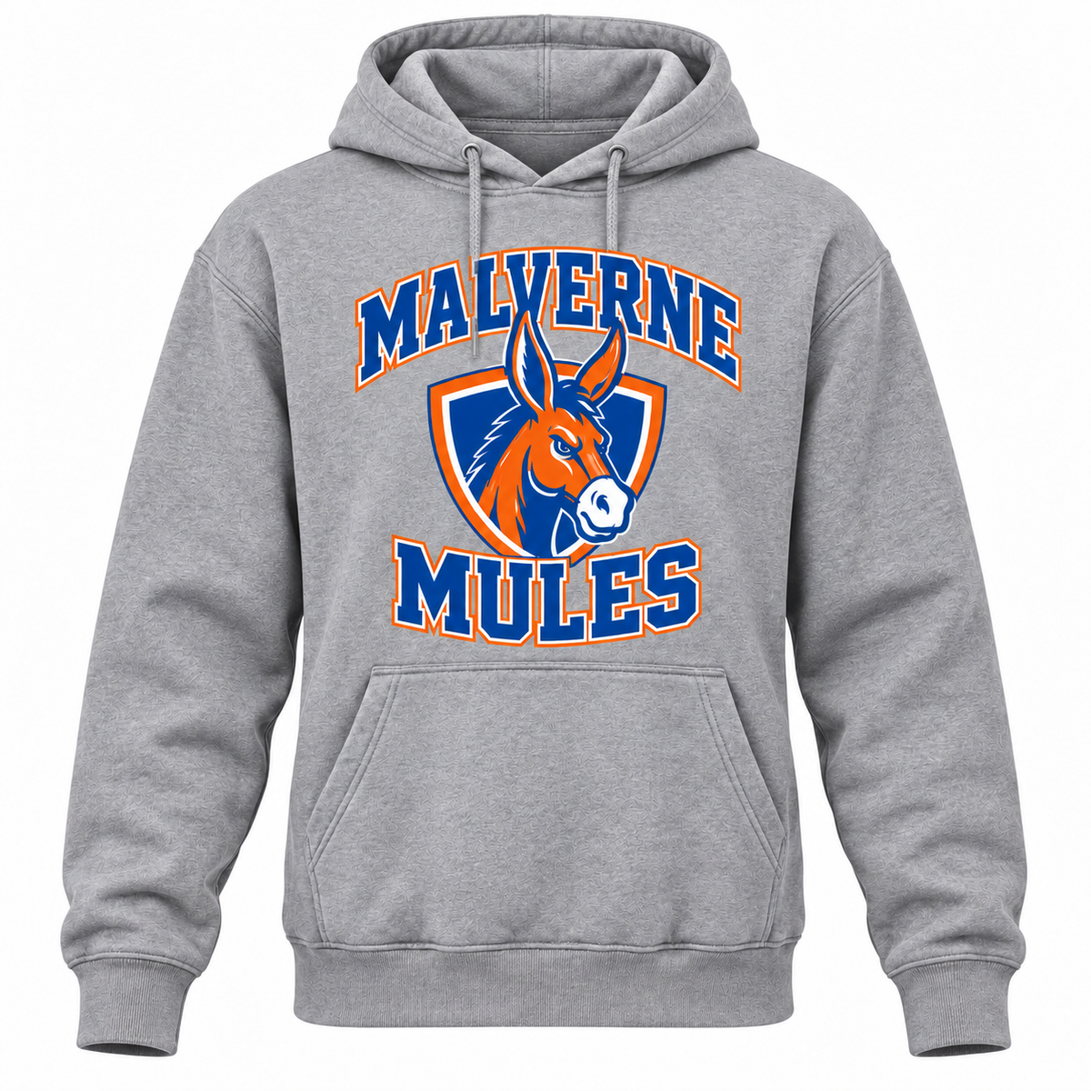 Malverne Mules Men's Collegiate Hoodie - Heather Gray front