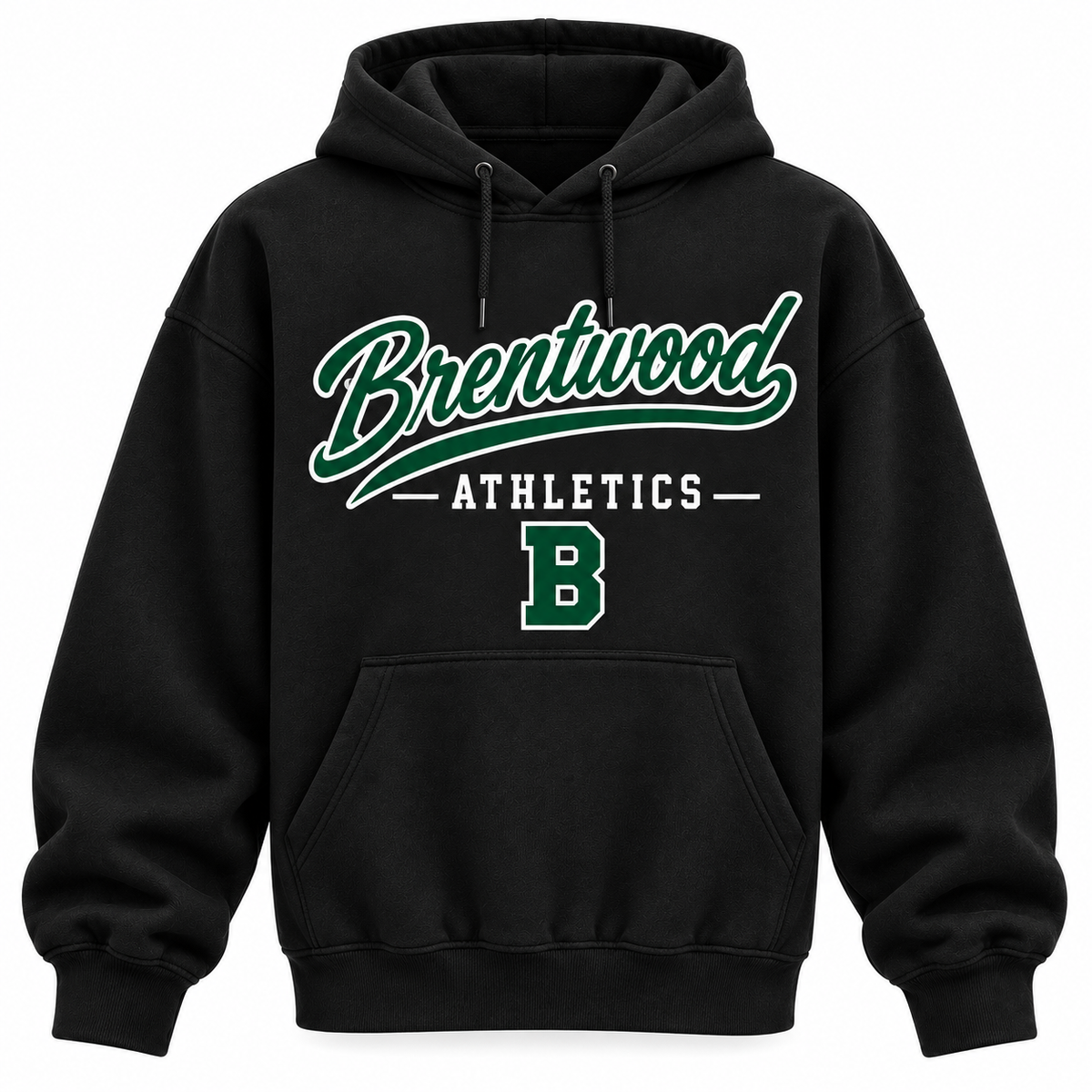 Brentwood Athletics Men's Heritage Script Hoodie - Black front