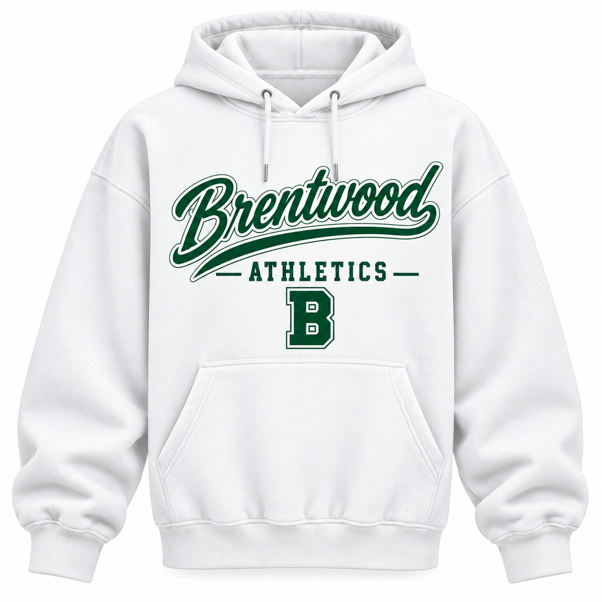 Brentwood Athletics Men's Heritage Script Hoodie - White front