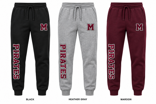 mepham varsity joggers in Black, Heather Gray and Maroon