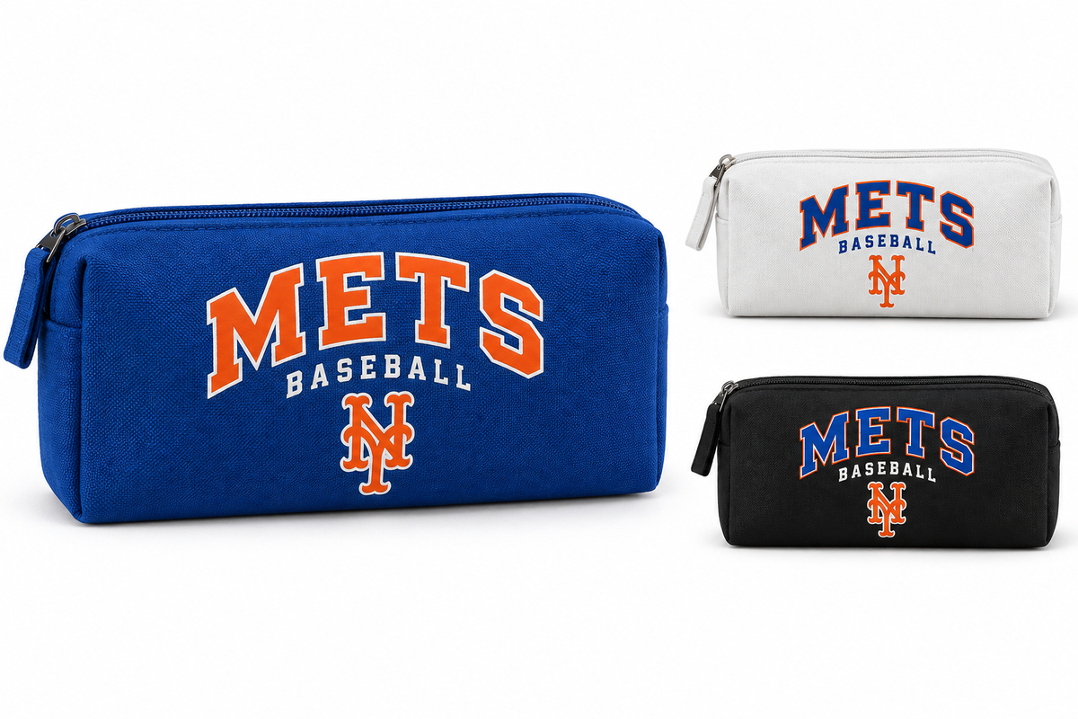 New York Mets Baseball Original Zippered Pouch — Royal Blue, White, Black