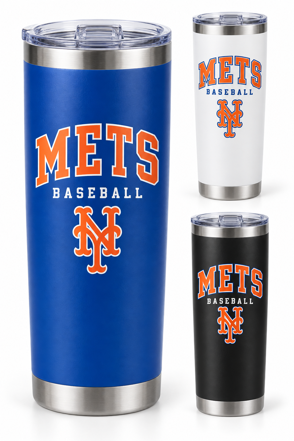 New York Mets Baseball Original 20 oz Tumbler — Royal Blue, White, Black