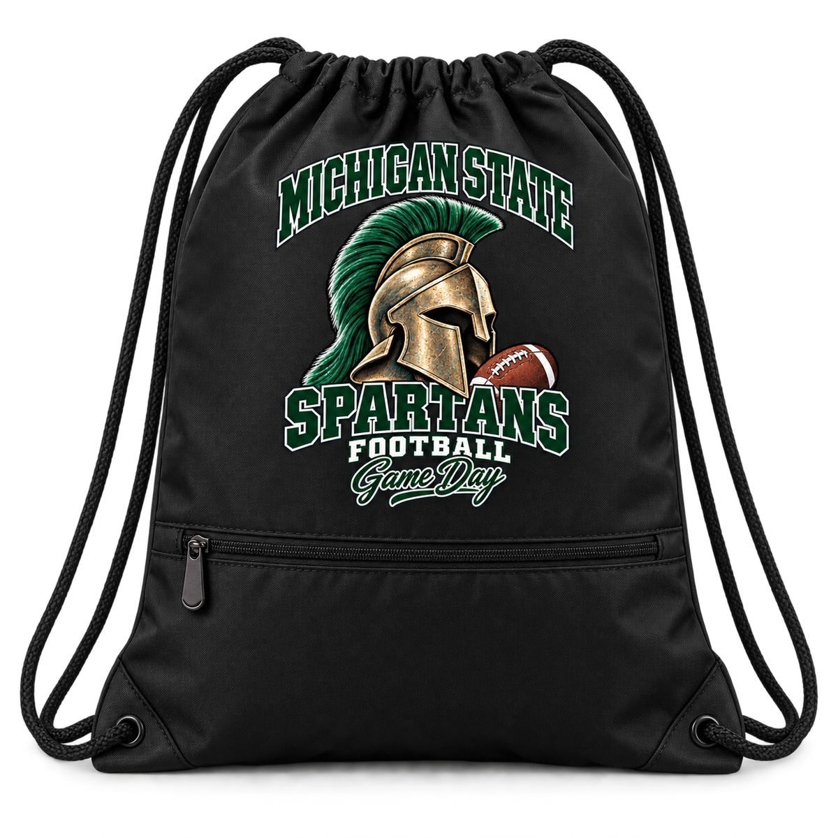 Michigan State Mascot Zip-Pocket Drawstring Bag — product thumbnail