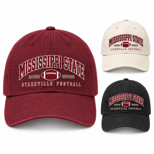 Mississippi State Heritage Arch Adjustable Cap — left hero, stacked color variants