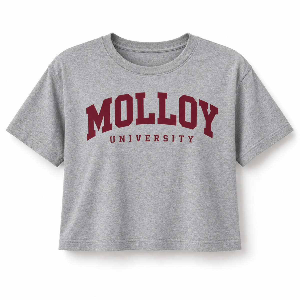 Molloy Women's Collegiate Crop Tee — Heather Gray