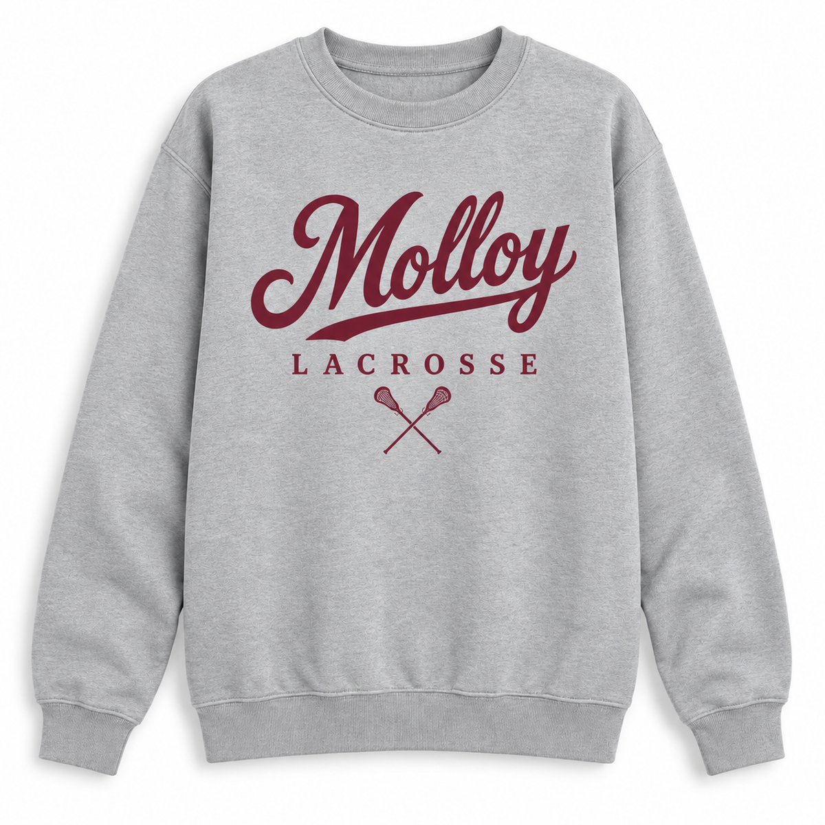 Molloy Women's Lacrosse Script Sweatshirt — Heather Gray