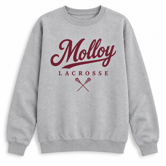 Molloy Women's Lacrosse Script Sweatshirt — Heather Gray
