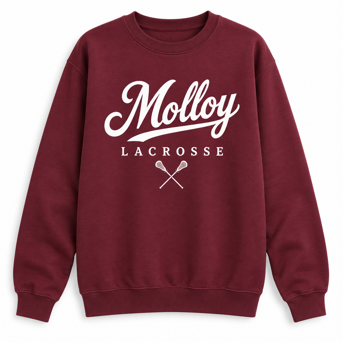 Molloy Women's Lacrosse Script Sweatshirt — Maroon