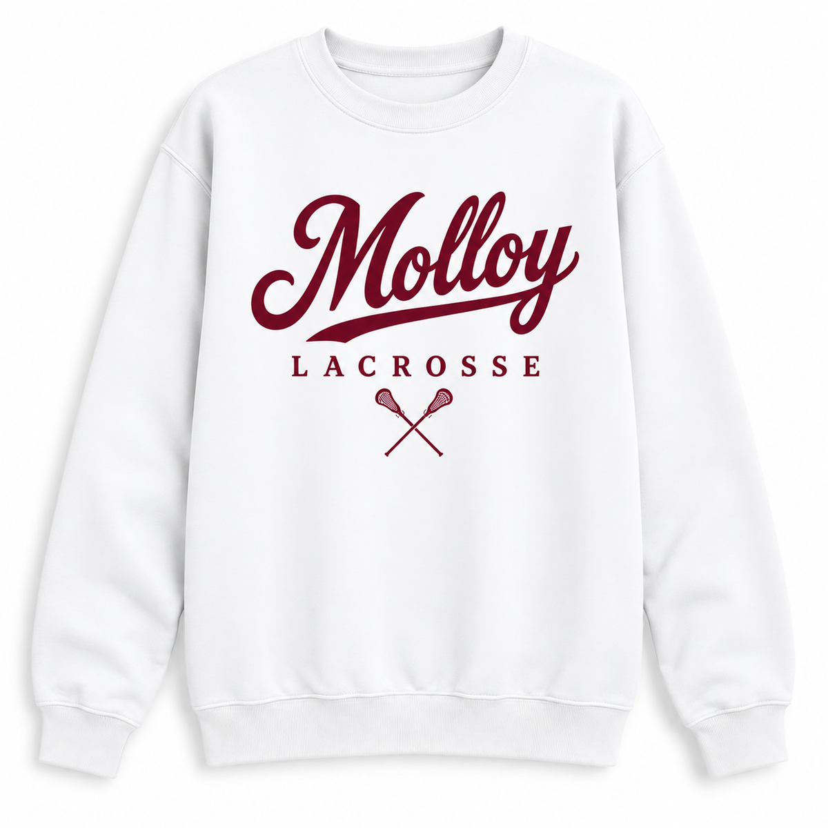 Molloy Women's Lacrosse Script Sweatshirt — White