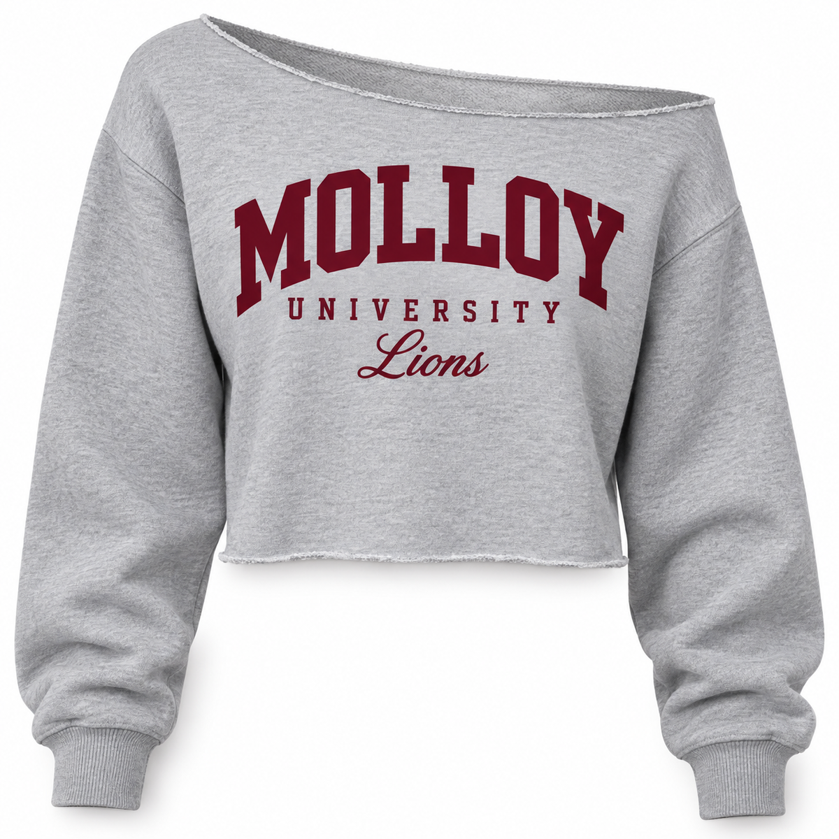 Molloy Women's Off-Shoulder Crop Sweatshirt — Heather Gray