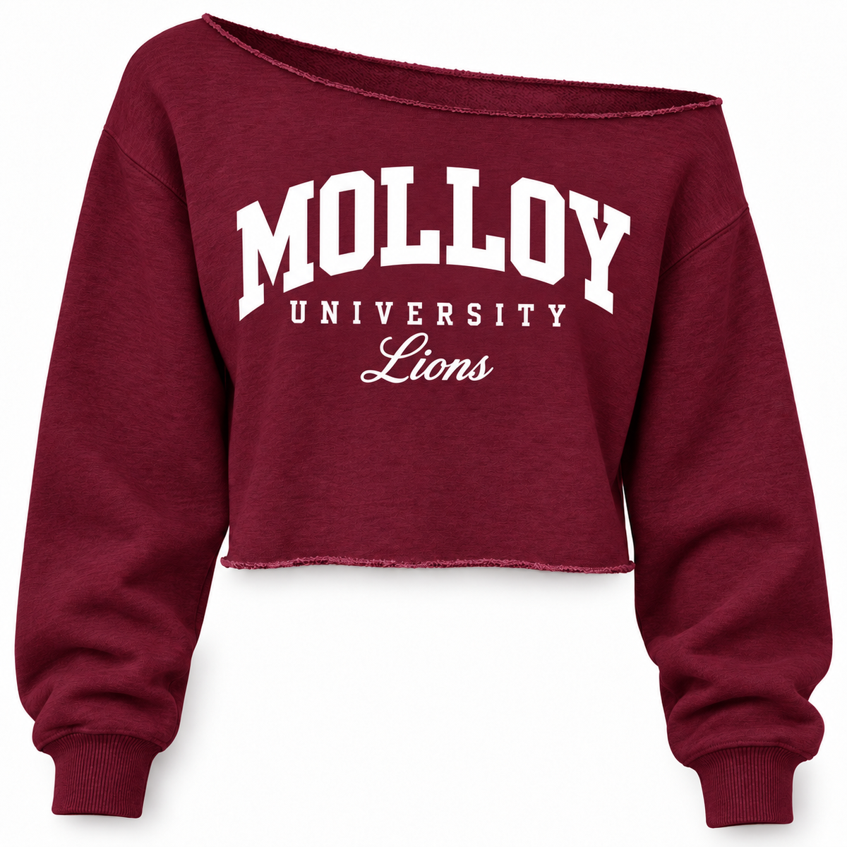 Molloy Women's Off-Shoulder Crop Sweatshirt — Maroon