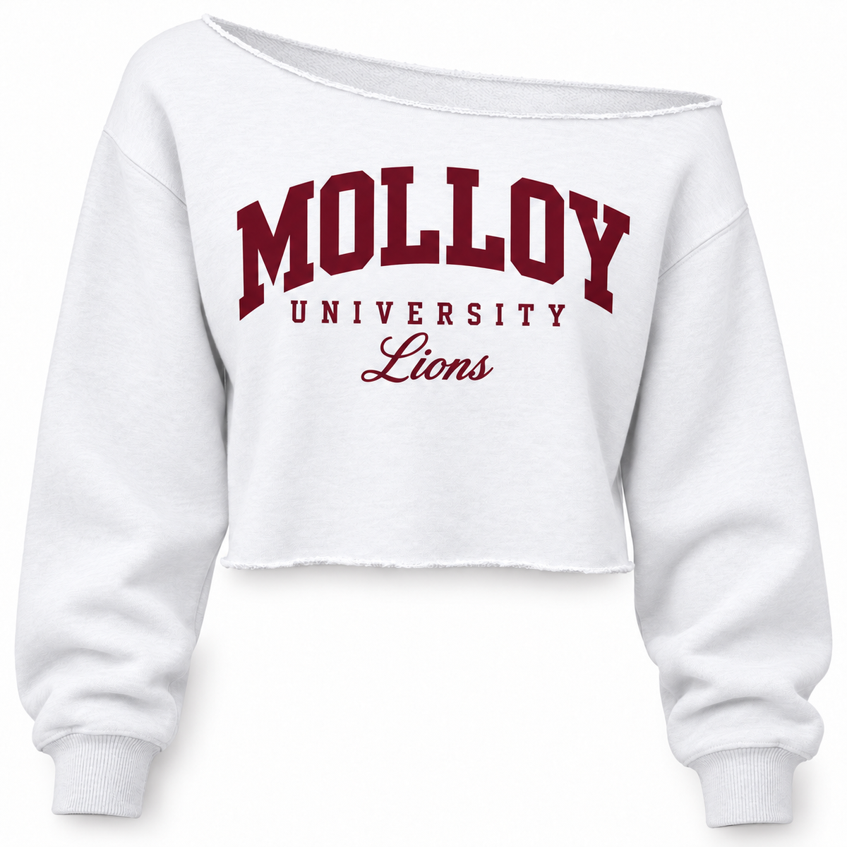 Molloy Women's Off-Shoulder Crop Sweatshirt — White
