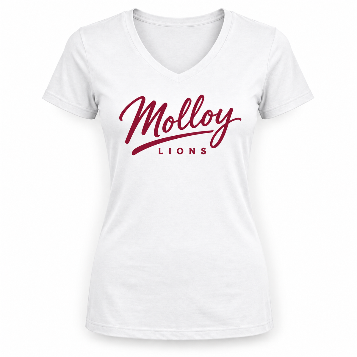 Molloy Women's Script V-Neck Tee — White