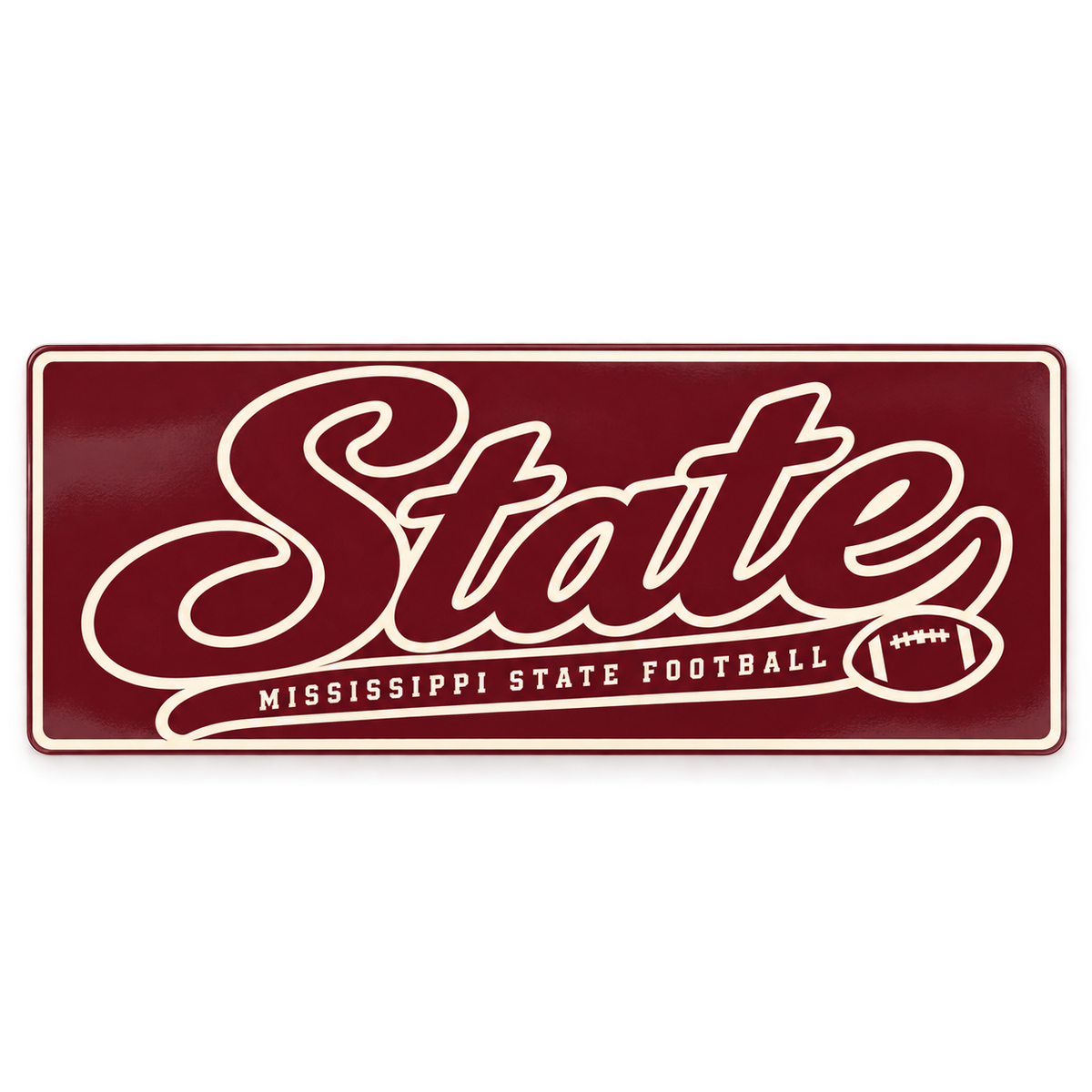Mississippi State Saturday Script Bumper Sticker — Team Colors