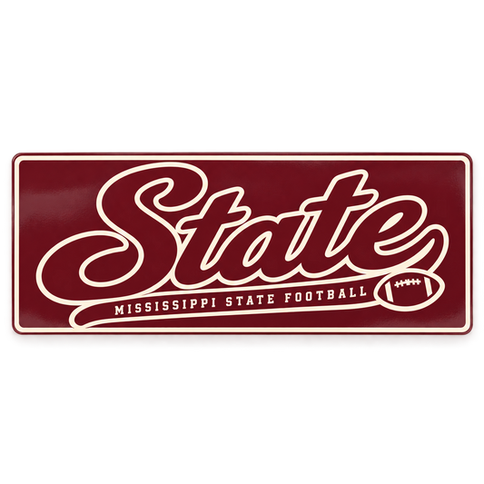 Mississippi State Saturday Script Bumper Sticker — Team Colors