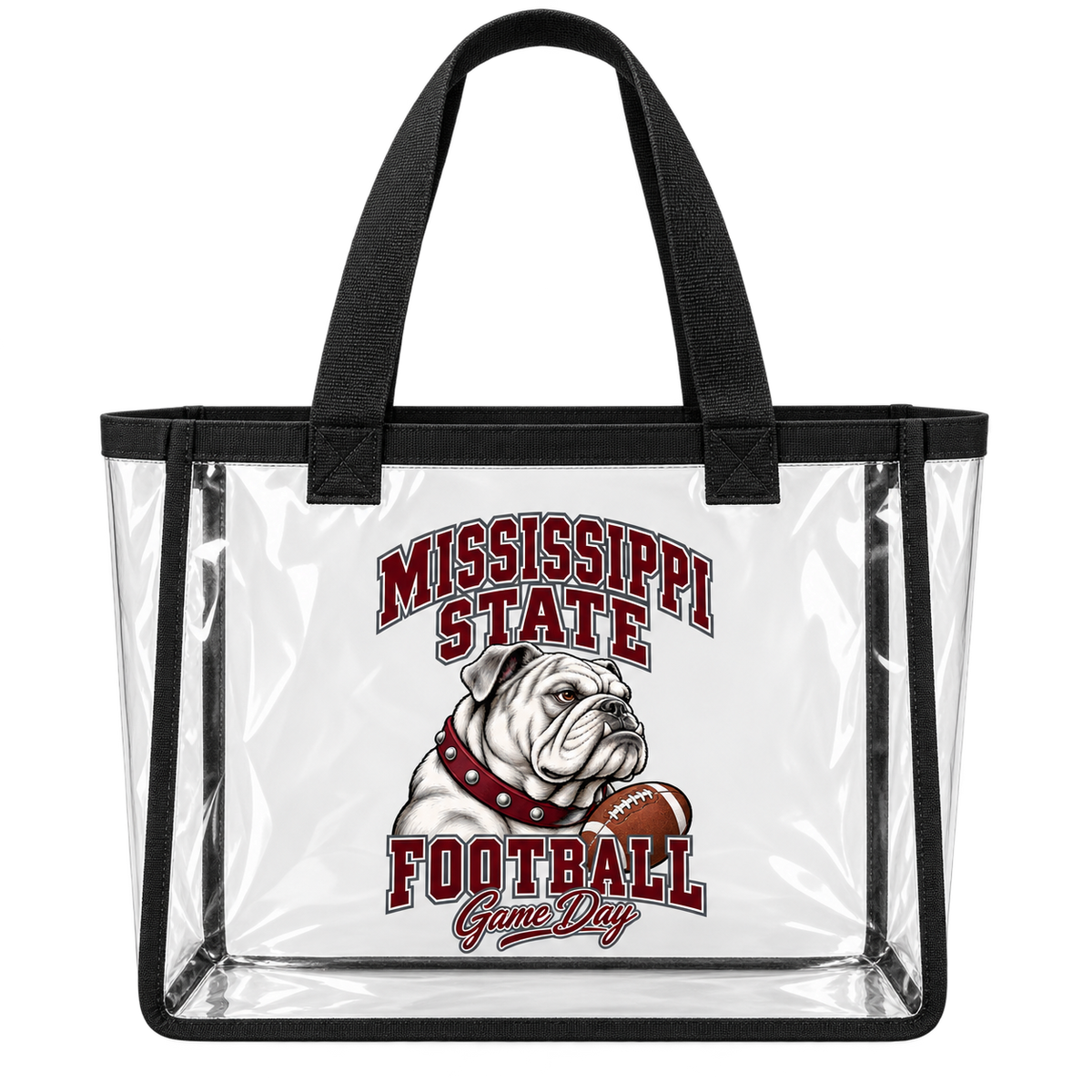 Mississippi State Game Day Clear Tote — Clear / Black
