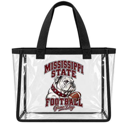 Mississippi State Game Day Clear Tote — Clear / Black
