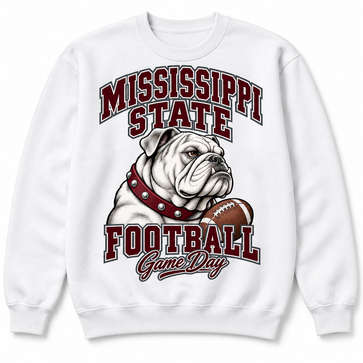 Mississippi State Varsity Mascot Crewneck Sweatshirt in White