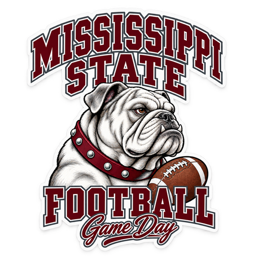 Mississippi State Mascot Die-Cut Sticker — White