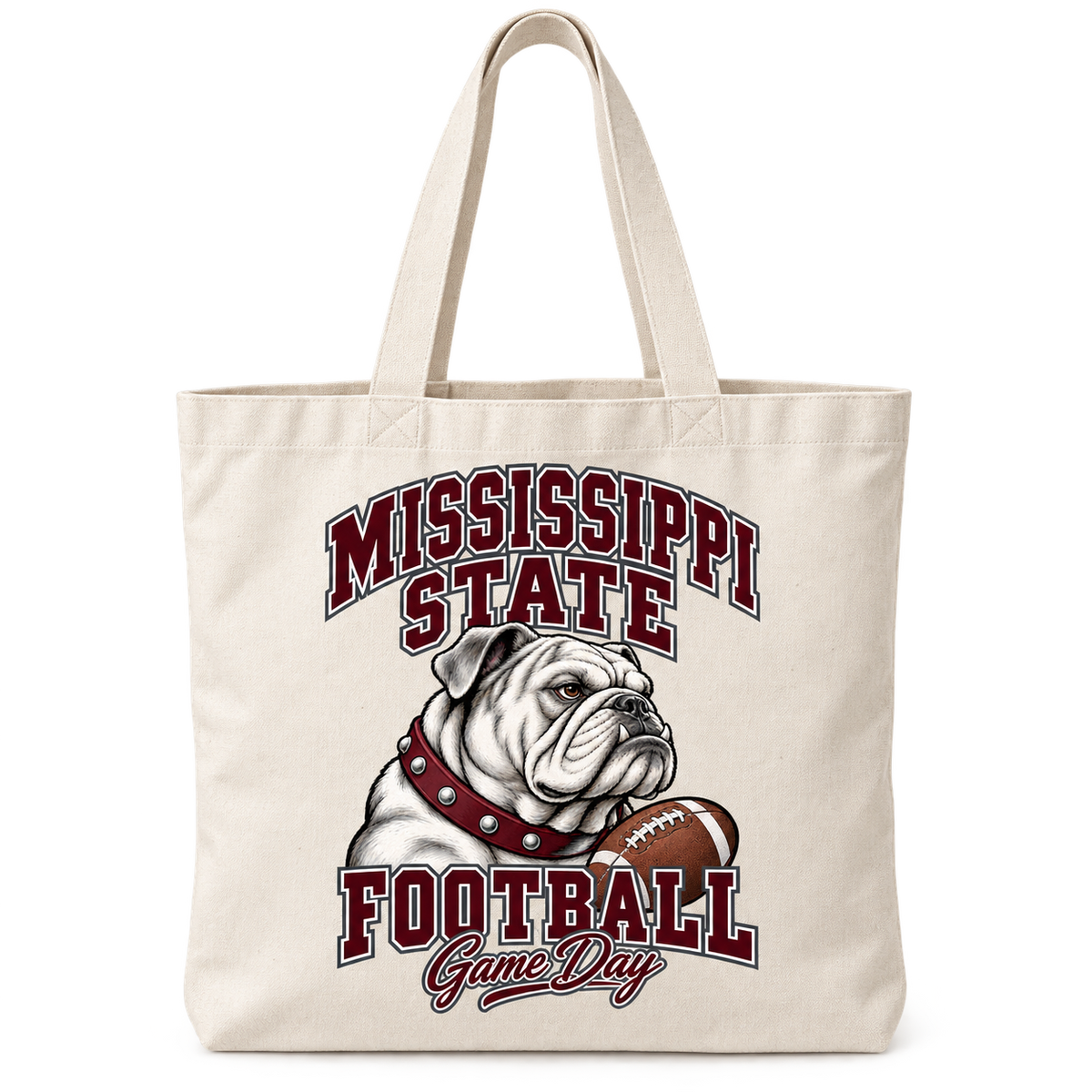 Mississippi State Mascot Everyday Tote Bag — Natural