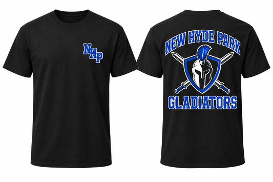 NEW HYDE PARK GLADIATORS black tee front and back