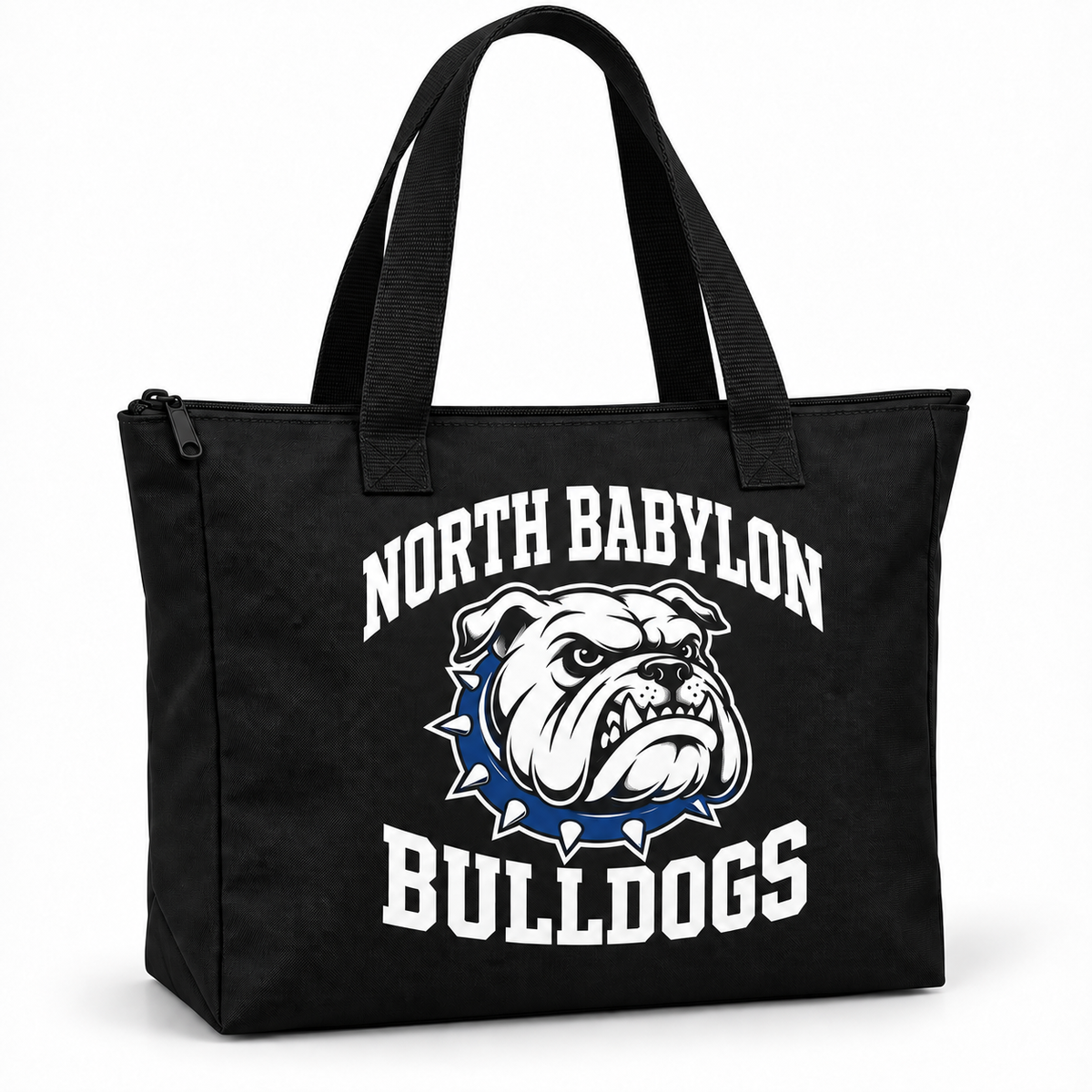 North Babylon Bulldogs polyester zip bag in Black