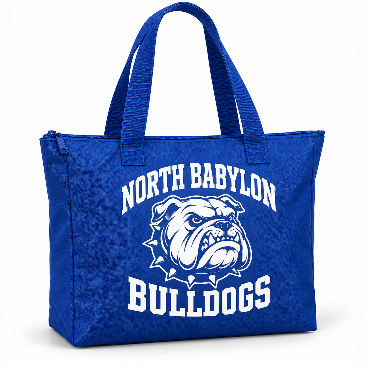 North Babylon Bulldogs polyester zip bag in Royal Blue