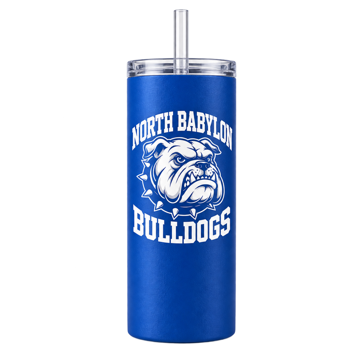 North Babylon Bulldogs slim tumbler in Royal Blue