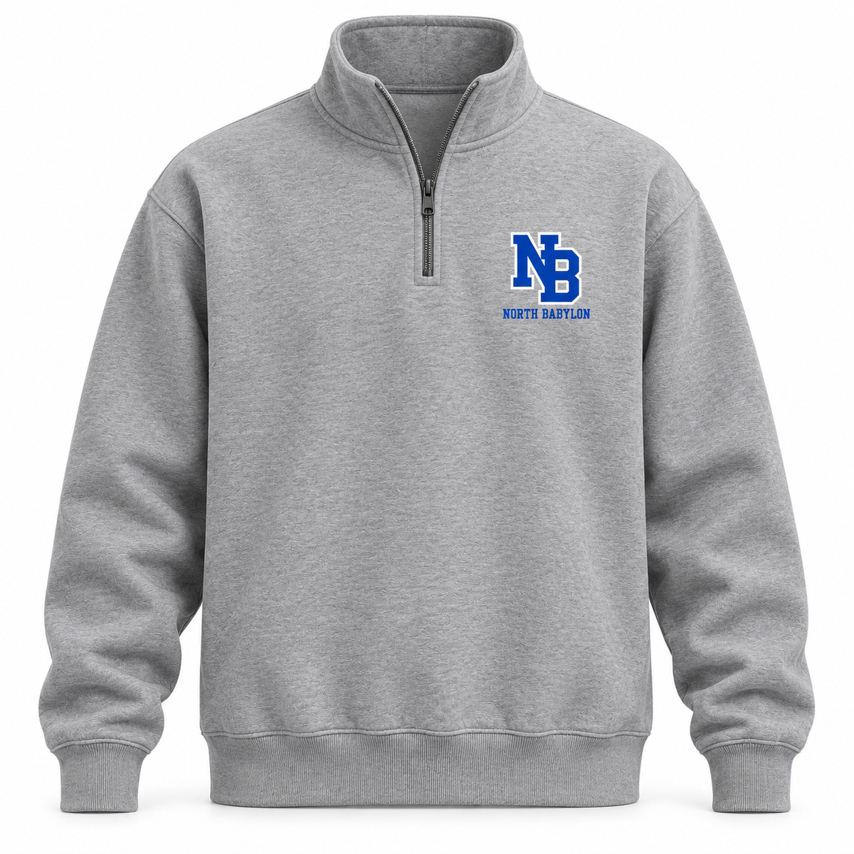 North Babylon Bulldogs Campus NB Quarter-Zip in Heather Gray