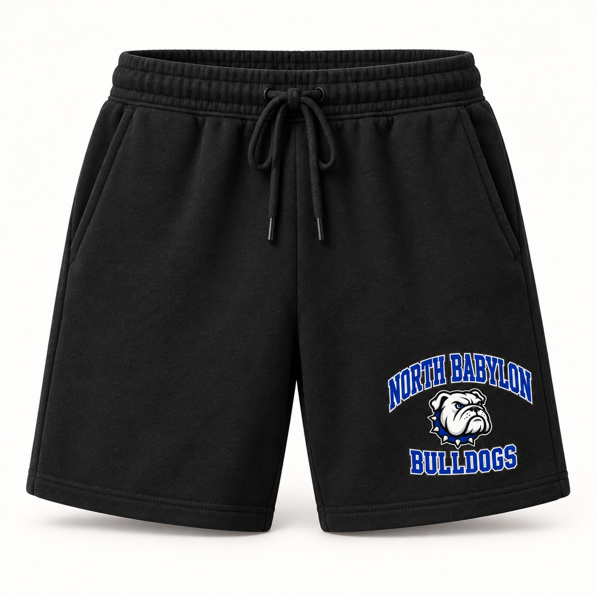 North Babylon Bulldogs Campus Fleece Shorts — Black